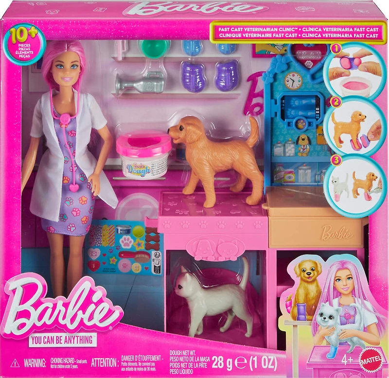 Barbie-Coffret La Clinique vétérinaire de Barbie-poupée et accessoires