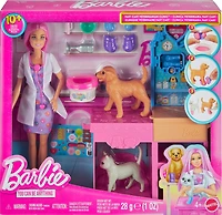 Barbie-Coffret La Clinique vétérinaire de Barbie-poupée et accessoires