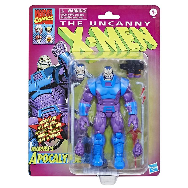 Marvel Legends Series, The Uncanny X-Men, figurine Marvel's Apocalypse rétro de 15 cm, inclut 8 accessoires