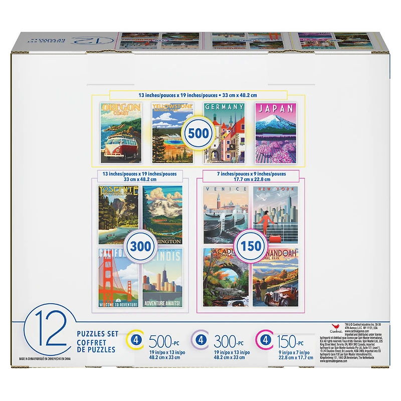 Family 12-Pack of Jigsaw Puzzles, Travel