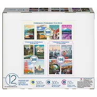 Family 12-Pack of Jigsaw Puzzles, Travel