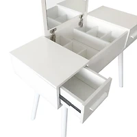 White Dressing Table/Desk with Mirror