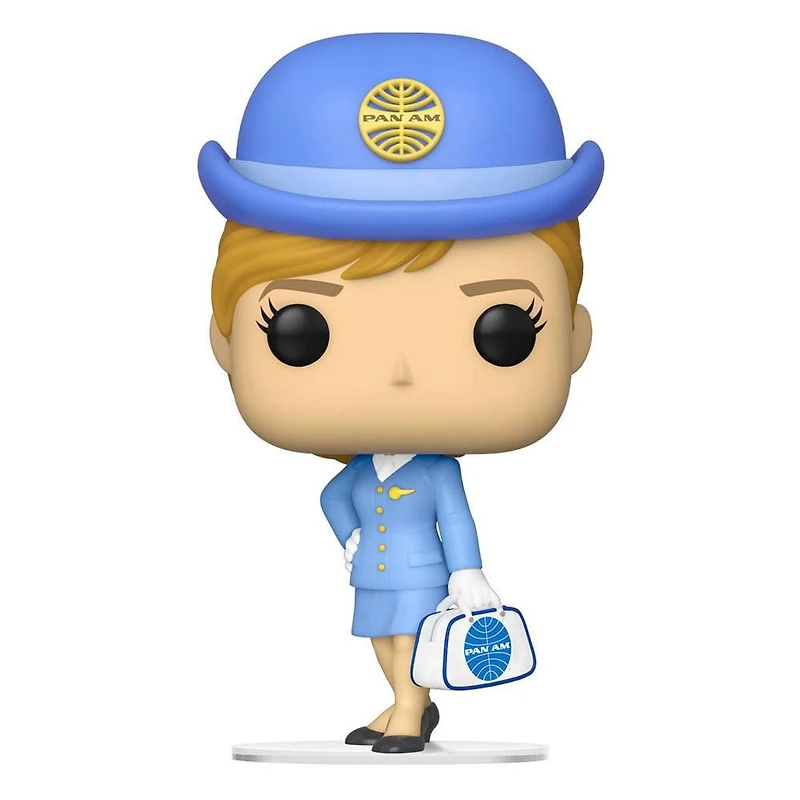 Figurine en Vinyle Hôtesse1 de l'air Pan Am avec sac blanc par Funko POP! Pan Am: Ad Icons