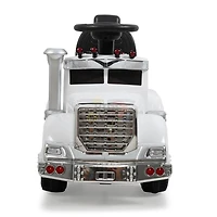 KidsVip 6V Enfants at Tout-Petits Big Rig Monter sur la Voiture de Poussée de Camion Voiture Eléctrique avec Commande à Distance - Blanc - Édition anglaise
