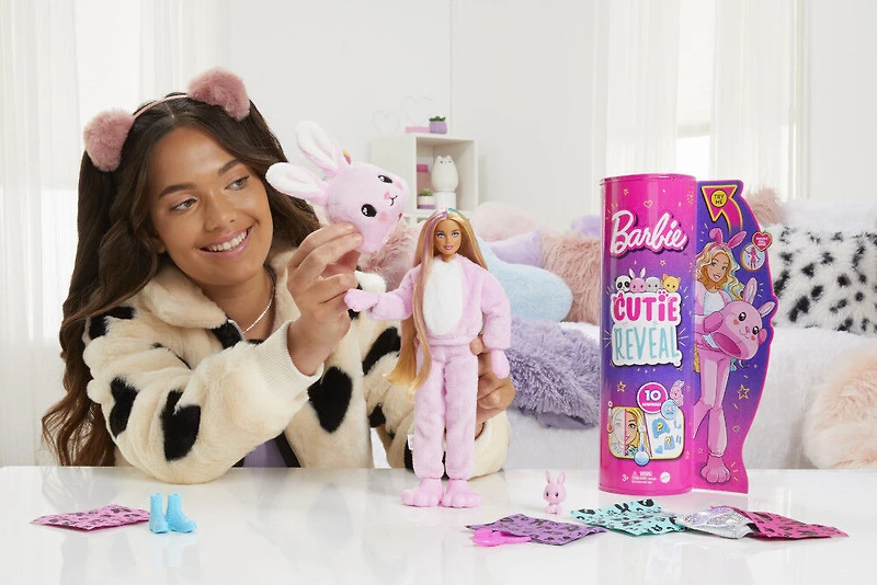 Barbie-Poupée Cutie Reveal avec costume de lapin et 10surprises