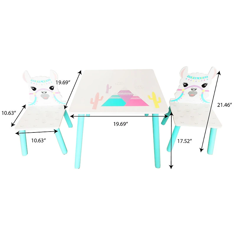 Lama Table d'Activité avec 2 Chaises