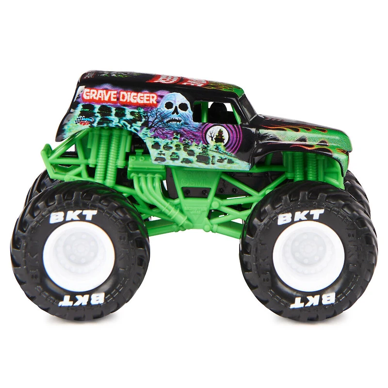 Monster Jam, Monster truck Grave Digger officiel, véhicule en métal moulé, échelle 1:64, Jouets pour garçons à partir de 3 ans