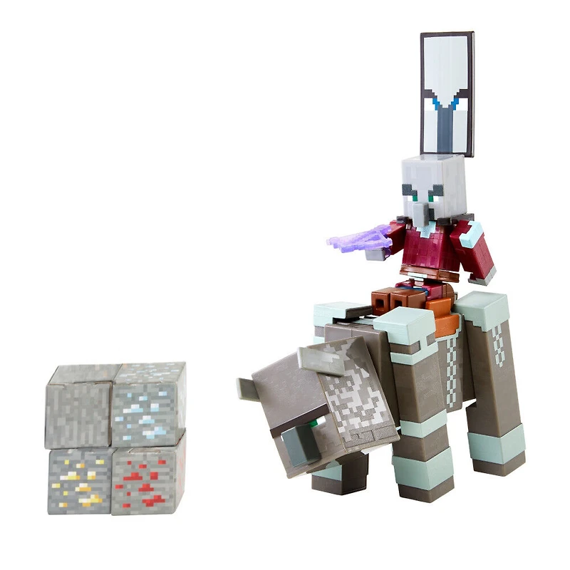 Minecraft - Dungeons - Figurines - Ravageur et Capitaine d'Invasion