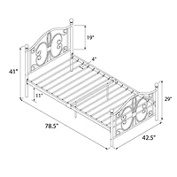 Lit en métal bombay- jumeau, blanc DHP