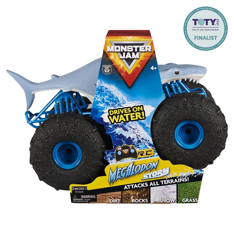 Monster Jam, Monster truck Megalodon STORM tout-terrain officiel radiocommandé, échelle 1:15