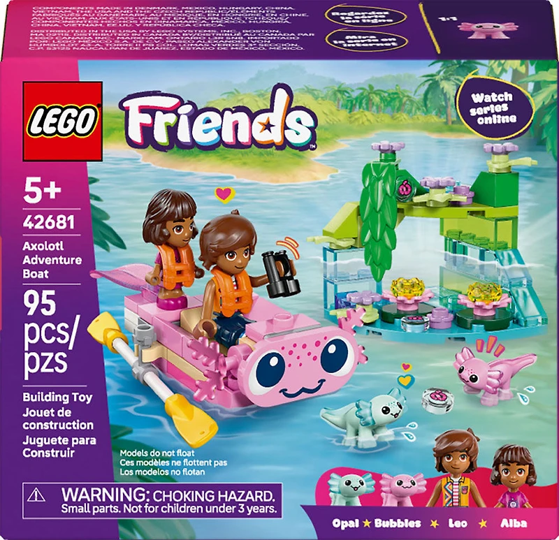 LEGO Friends Le Bateau d'Aventure Axolotl - 2 Minipoupées, 2 Jouets Axolotl - Bateau Miniature - 42681