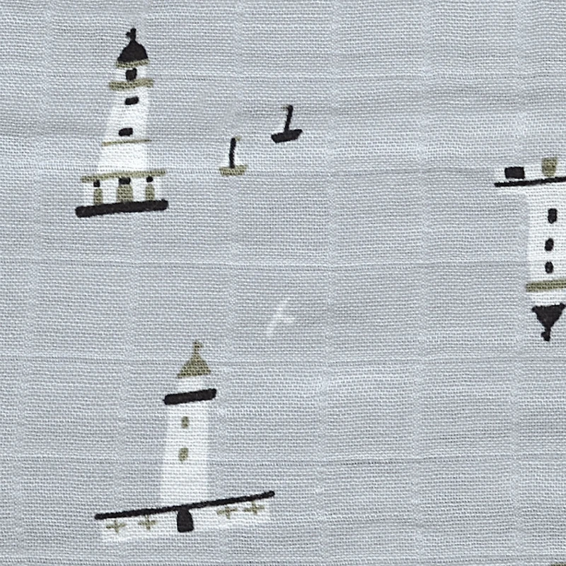Sleepbag-Bamboomuslin-Allover Lighthouse (1 Tog) 6-18 Months
