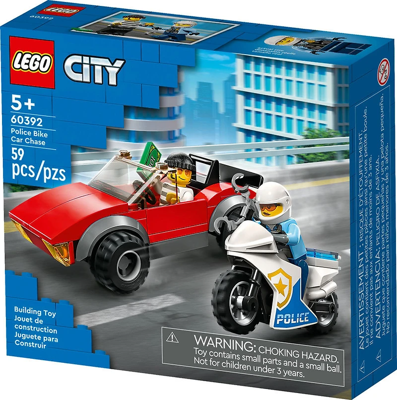 LEGO City Police Bike Car Chase 60392 Building Toy Set (59 Pieces)