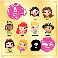 Disney Doorables Glitter et Gold Princess Collection Peek, Inclut 8 Mini Figurines Exclusive, Les Styles Peuvent Varier