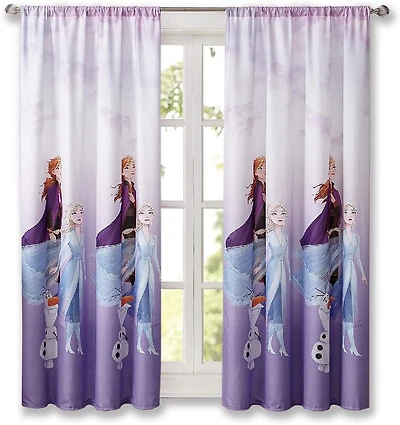 Rideaux Disney Frozen pour Enfants, Ensemble de 2 Panneaux
