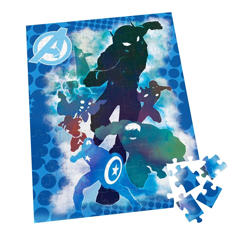 Marvel Avengers, Mech Strike, Puzzle de 100 pièces, jouets rétro, puzzles pour enfants Avengers, cadeaux Marvel, jouets super-héros, pour les enfants à partir de 4 ans