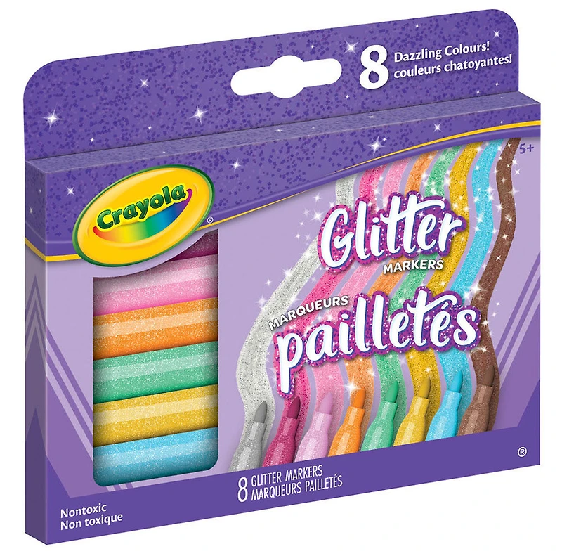 Marqueurs Crayola à paillettes, 8 pièces