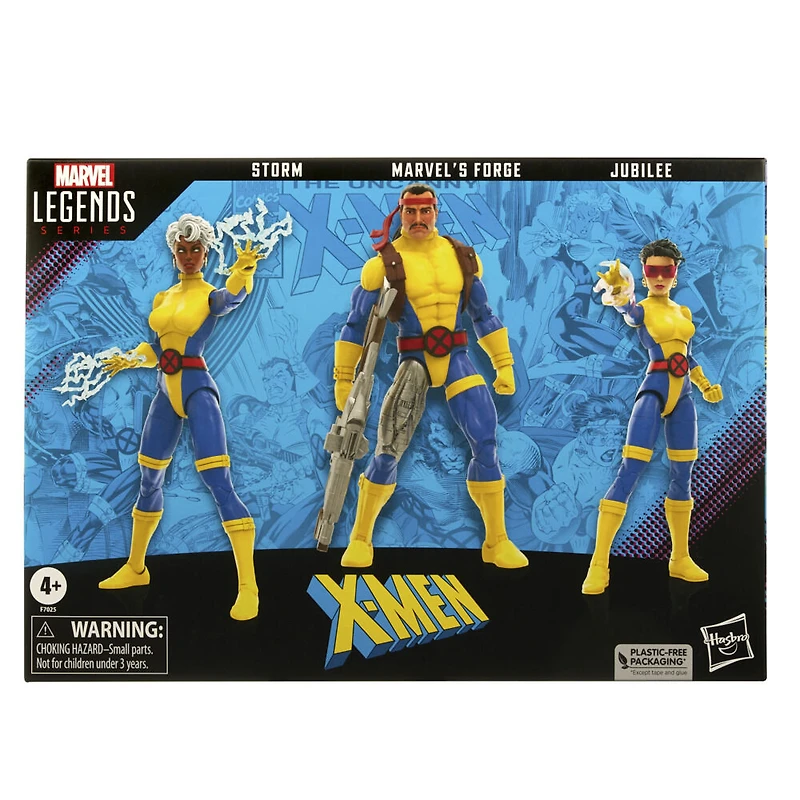 Hasbro Marvel Legends Series: Marvel's Forge, Storm et Jubilee, 60e anniversaire des X-Men, pack de figurines articulées Marvel de 15 cm