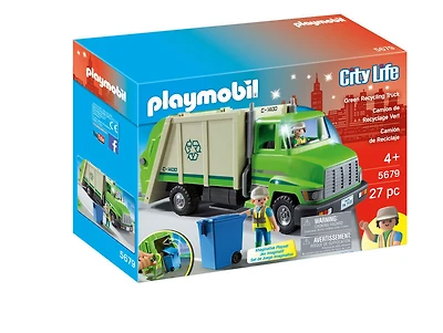 Playmobil - Camion de recyclage vert - les motifs peuvent varier