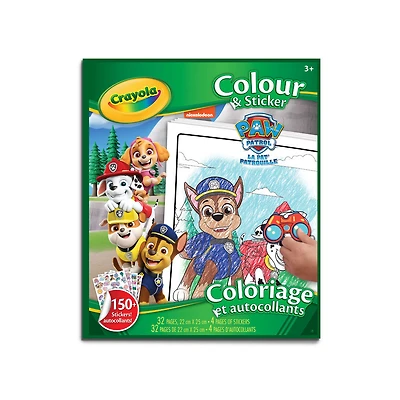 Crayola Colour & Sticker Book, Paw Patrol