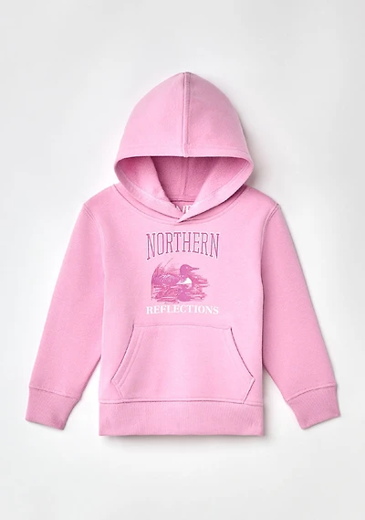 Northern Reflections Iconic Loon Hoodie Pink 2T