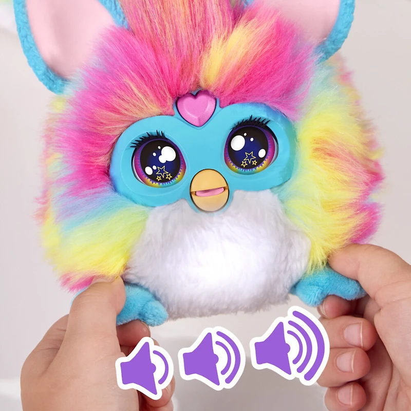 Furby DJ Furby, peluche électronique arc-en-ciel pour filles et garçons, à partir de 6 ans - Version anglaise