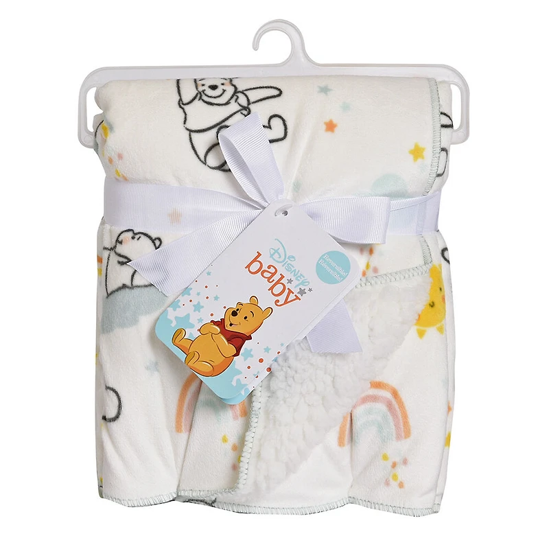 Disney Winnie the Pooh Sherpa Plush Baby Blanket, 30" x 40"