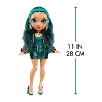 Rainbow High Jewel Richie - Poupée-mannequin vert émeraude avec vitiligo