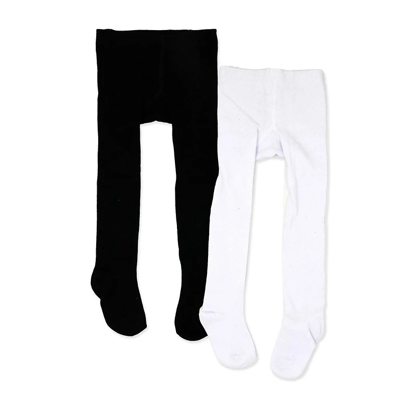 Baby Mode Signature 2 Pack Tights: Black & White