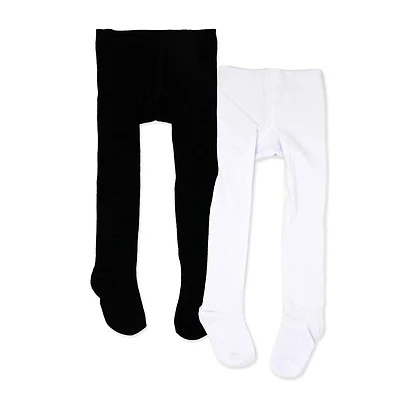 Baby Mode Signature 2 Pack Tights: Black & White