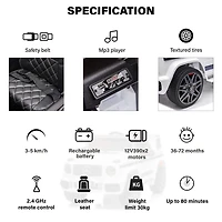 Voltz Toys Mercedes-Benz AMG G63 avec télécommande, blanc