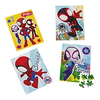 Marvel, 4 Jigsaw Puzzle Bundle 48-Piece Spidey and his Amazing Friends with Portable Rope Gift Box, for Kids Ages 4 and up