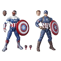 Marvel Legends Series Captain America, pack de 2 figurines Steve Rogers et Sam Wilson