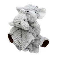 Amor Bebe Ridged Plush Toy with Nunu: Grey Elephant