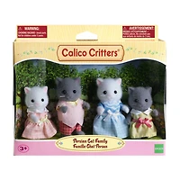 Calico Critters Famille de chats persans, lot de 4 figurines de poupée à collectionner