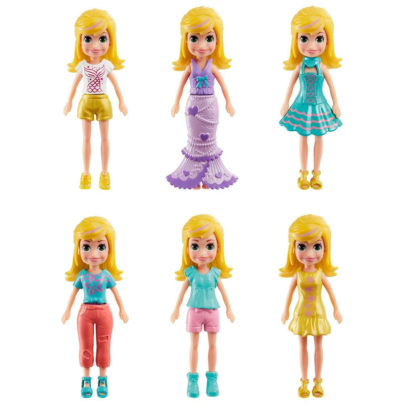 Polly Pocket 2 poupées et 25accessoires Pop Star, phosphorescent