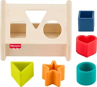 Fisher-Price Trieur de formes en silicone et bois, base en bois