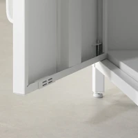 Sweedi Table de chevet avec porte en métal Blanc