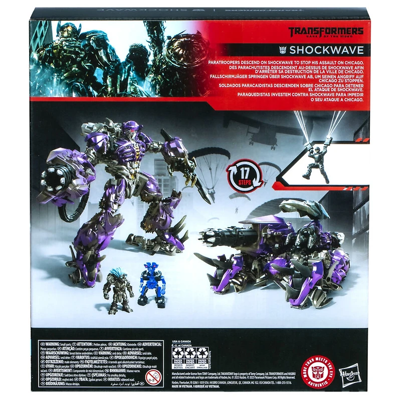 Transformers Generations Studio Series, figurine Shockwave classe Leader du film Transformers : La face cachée de la lune
