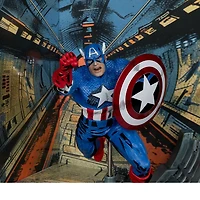 Marvel Captain America à l'échelle 1:10ème, pièce de collection avec scène (Captain America n°100)