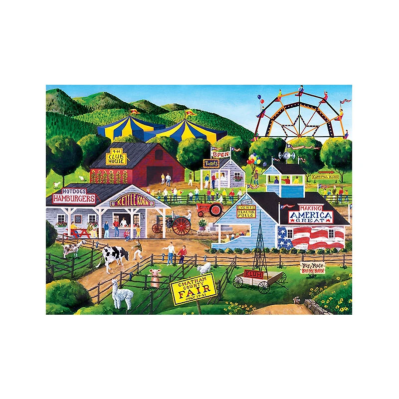 "Family Hour" "Summer Carnival" Grand Casse-Tête De 400 Pièces Par Art Poulin