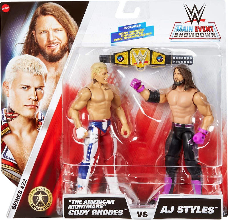 WWE-Coffret Main Event Showdown-Figurines Cody Rhodes vs. AJ Styles