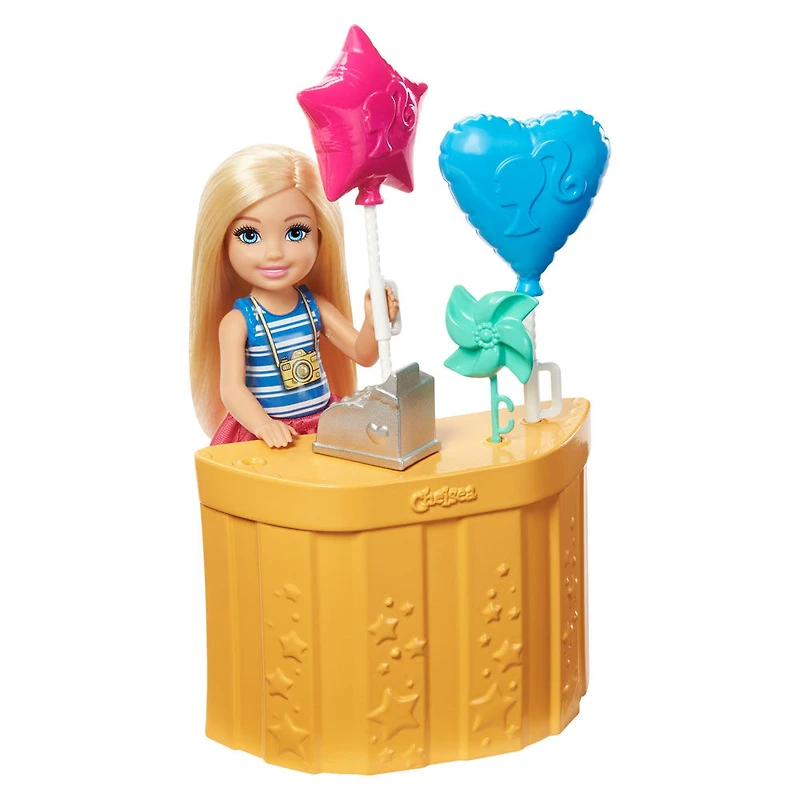 Barbie Club Chelsea Doll and Carnival Playset, Wearing Fashion and Accessories, with Ferris Wheel, Bumper Cars, Puppy and More