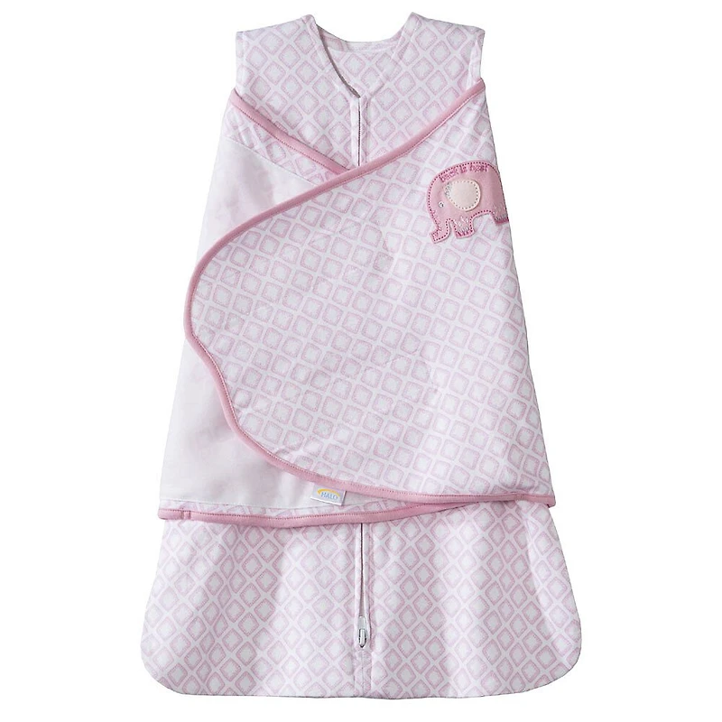 Turbulette avec couverture d'emmaillotement Halo SleepSack Coton - Diamant Rose (Petit)