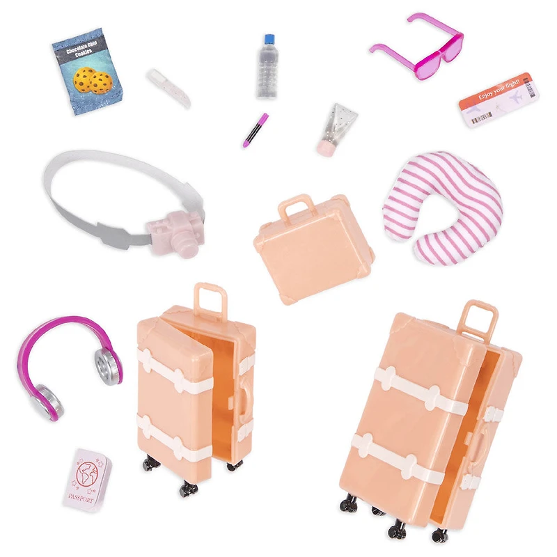 Mini-poupée de 15 cm et accessoires de voyage, Ensemble Leighton's Travel, Lori