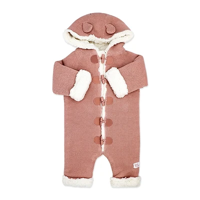 Rock a Bye Baby True Knit Pramsuit With Sherpa Lining: 0-3M