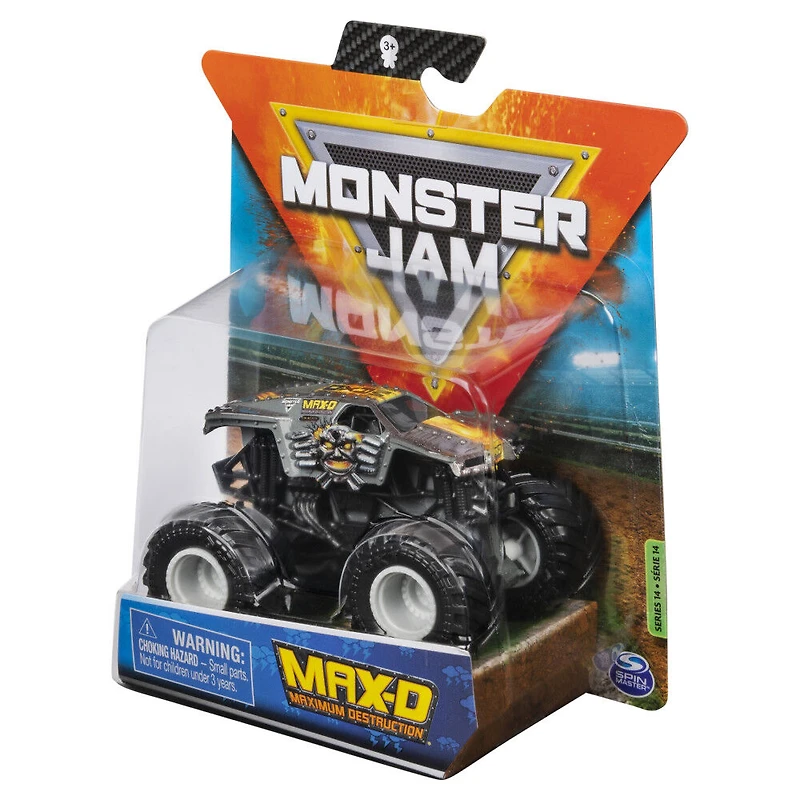 Monster Jam, Monster truck Max-D officiel, véhicule en métal moulé, série Over Cast, échelle 1:64