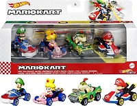 Hot Wheels Mario Kart Vehicle 4-Pack with 1 Exclusive Collectible Model