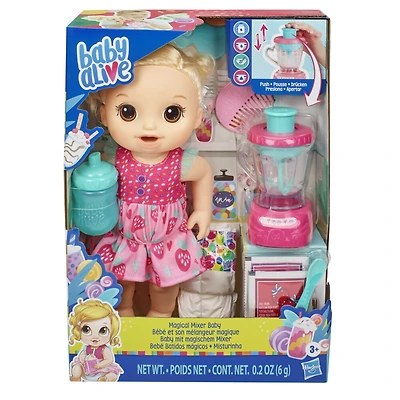 Baby Alive Magical Mixer Baby Doll, Strawberry Shake, Toy Blender, Baby Alive Doll