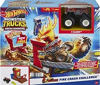 Hot Wheels-Coffret Monster Trucks Arena Smashers 5-Alarm Défi Incendie